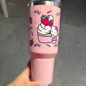 Hello Kitty Pink Tumbler with Strawberries